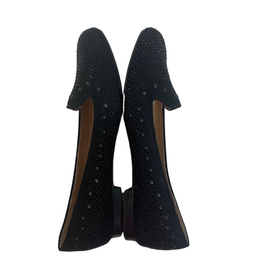 - ALDO Black Jeweled Rhinestone Loafers Slip-on Flats Shoes - Picture 5 of 10